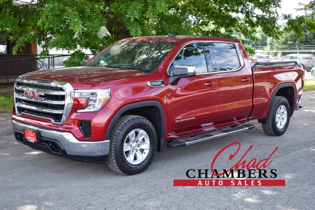 2019 GMC Sierra 1500 SLE in Maroon — front three-quarter view
