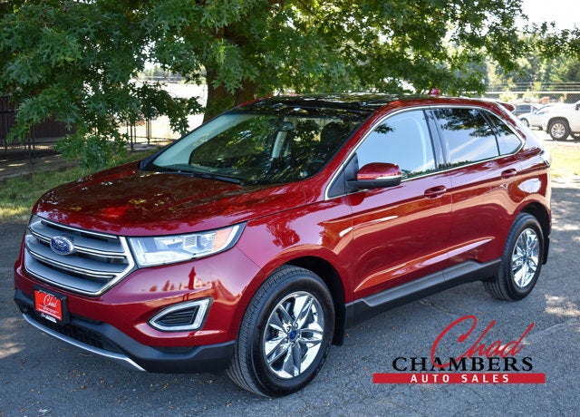 2016 Ford Edge SEL in Maroon — front three-quarter view