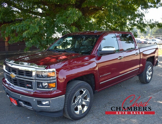 2014 Chevrolet Silverado 1500 LTZ in Deep Ruby Metallic — front three-quarter view
