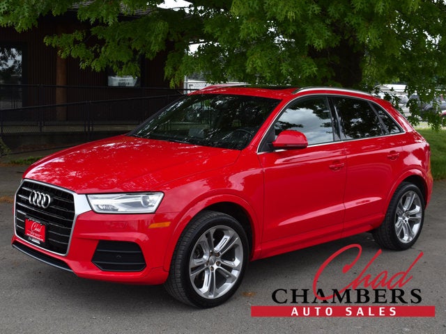 2017 Audi Q3 Premium Plus in Red — front three-quarter view